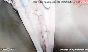 Webcam Girl Squirts Twice in Wet Lingerie with Vibrator