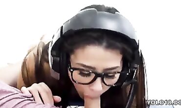 Petite Gamer Kylie Rocket Gets Blown and Railed