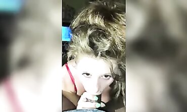 Blonde Slut Swallows Friend's Massive BBC in a Messy Blowjob