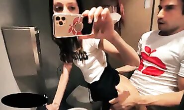 POV Brunette Gets Humped Outside on the Train