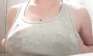 Joy Slobbers and Kneads Her Nipples With a Toothbrush