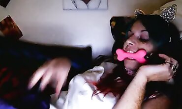 Skinny Kitty Webcams Solo Masturbation With Vibrator And Ball Gag