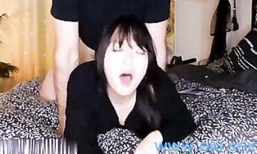 barely legal Korean Beauty Takes a Huge Western Dick