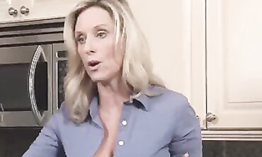 Busty MILF Mom Gets Hard Plumbered in the Kitchen