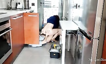 Cuckold Wife Seduces Plumber to Fix Leak While Husband Watches