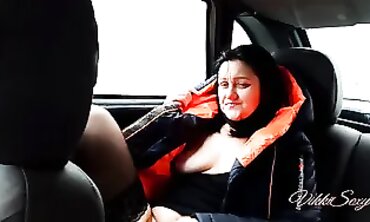 Russian MILF VikkiSexy Flashes and Masturbates in Public