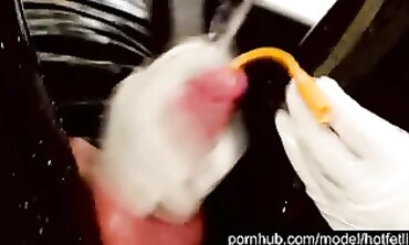 HotFetLife Fem Dom Vinyl Bondage Pissing & Handjob
