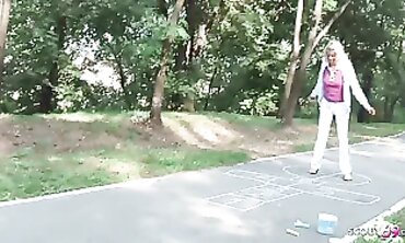 POV Blowjob From Cute German Girl Outside