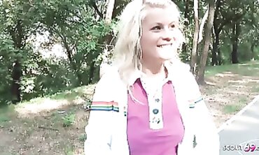 POV Blowjob From Cute German Girl Outside