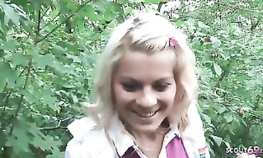 POV Blowjob From Cute German Girl Outside