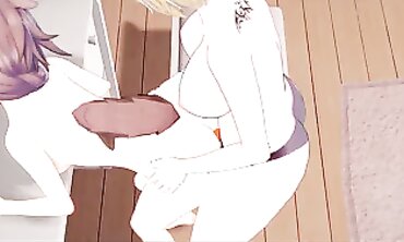 VTuber Yozora Mel Gives Inugami Korone a Rough Fake Cock Ride