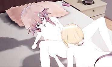 VTuber Yozora Mel Gives Inugami Korone a Rough Fake Cock Ride