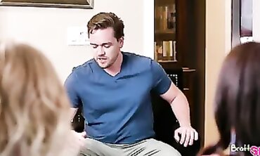 Step Brother's Hot Girlfriend Teaches Him A Lesson About Sex