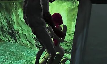 Monster Anal Orgy: Zombie Pulverizes Chick in Rough BDSM Action
