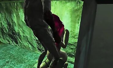 Monster Anal Orgy: Zombie Pulverizes Chick in Rough BDSM Action