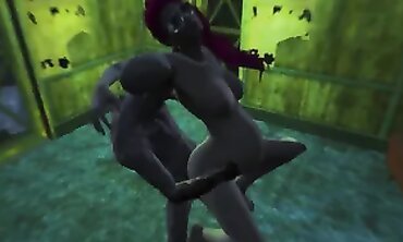 Monster Anal Orgy: Zombie Pulverizes Chick in Rough BDSM Action