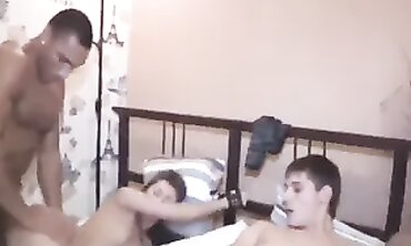 Slim Doll Gets BBC Threesome While Watching