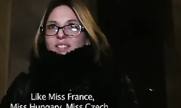 French Agent with Glasses Gets Screwed Outdoors