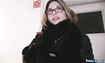 French Agent with Glasses Gets Screwed Outdoors