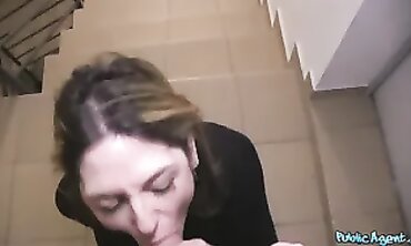French Agent with Glasses Gets Screwed Outdoors