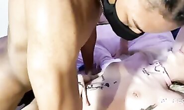 Susy Cara Swallows Cum in Interracial Threesome