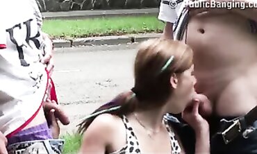 Alexis Crystal Gets Rough Outdoor Gangbang