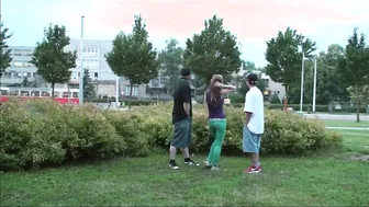 Alexis Crystal Gets Lucky In A Risky Outdoor Street Threesome