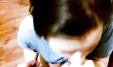 POV: Adorable Dark-Haired College Girl Swallows Thick Load