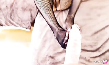 POV Toejob with Jasmine Rouge in Fishnet Lingerie