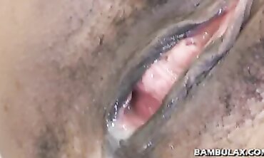 Ebony Amateur POV Interracial Creampie