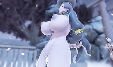 MMD Cosplay: Rough Sex with Huge Tits and Big Ass