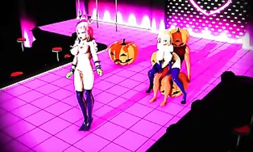 MMD: Raunchy Halloween Candy Lesbian Masturbation