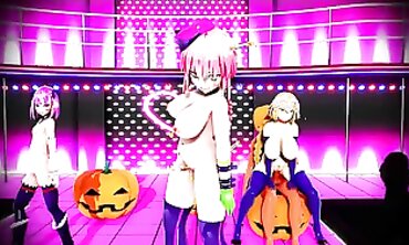 MMD: Raunchy Halloween Candy Lesbian Masturbation