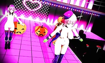 MMD: Raunchy Halloween Candy Lesbian Masturbation