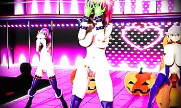 MMD: Raunchy Halloween Candy Lesbian Masturbation