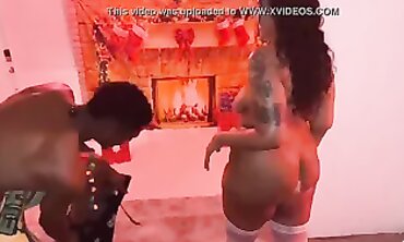 Liyah da Bunni Takes Stretch3x's Egg Nog Creampie