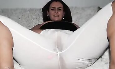 Italian Brunette in Lingerie Shows Off Her Pussy on Webcam