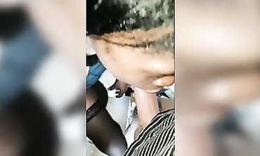 Ebony MILF in African Sundress Teases and Takes a Deep Throat