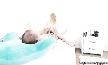 POV Casting: Petite Blonde Harlow West Gets Creampie