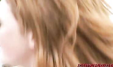 Barely Legal Redhead Lucy Sky Takes a Huge Interracial Dick