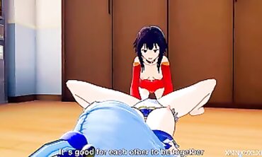 Megumin & Aqua 3D Animated Lesbian Hentai with Audio