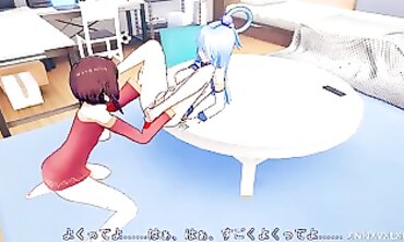 Megumin & Aqua 3D Animated Lesbian Hentai with Audio