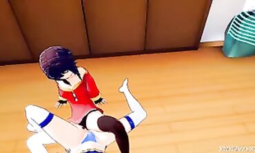 Megumin & Aqua 3D Animated Lesbian Hentai with Audio