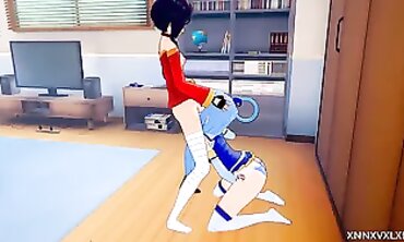 Megumin & Aqua 3D Animated Lesbian Hentai with Audio