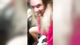 Lucky Lacie Risks It All: Pissing While Pumping Gas