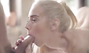 Petite Blonde Nesty Gets Rough Doggy Style