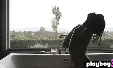Ana Foxxx Performs a Solo Ebony Striptease and Masturbation
