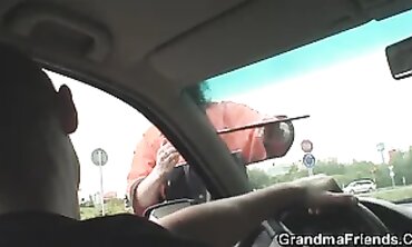 Two Studs Service A Senior Blonde In Public
