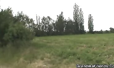 Two Studs Service A Senior Blonde In Public