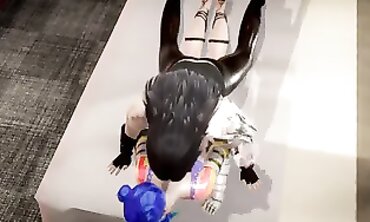 Cyberpunk Johnny Silverhand and Mox Cosplay Anal BJ